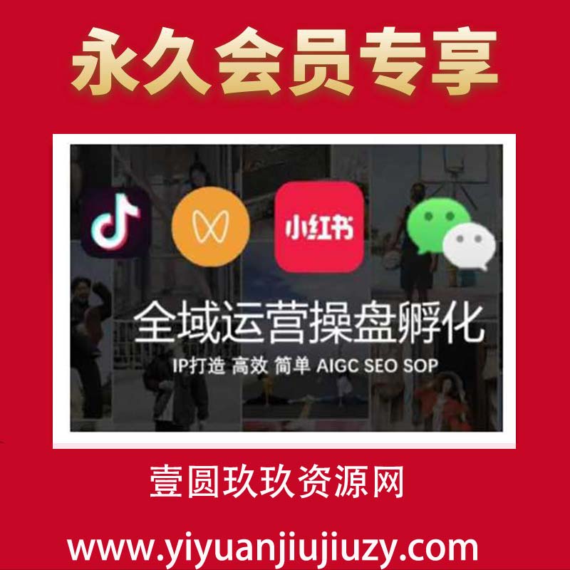 全域运营操盘(抖音+私域+小红书)，IP打造高效简单