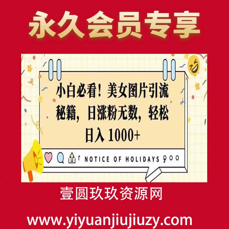 小白必看，美女图片引流秘籍，日涨粉无数，轻松日入几张【揭秘】