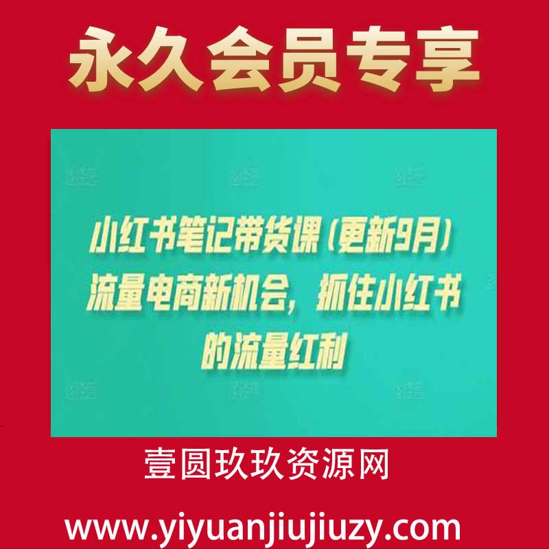 小红书笔记带货课(更新12月)流量电商新机会，抓住小红书的流量红利