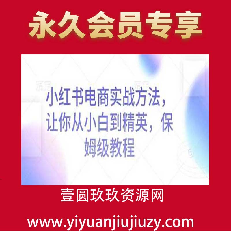 小红书电商实战方法，让你从小白到精英，保姆级教程