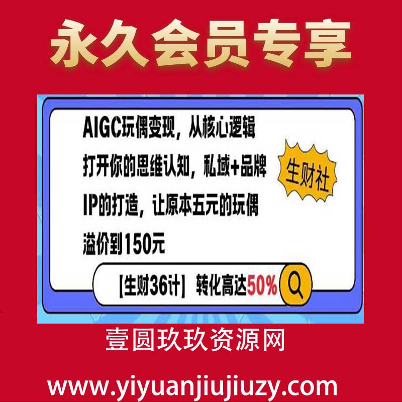 AIGC玩偶变现，从核心逻辑打开你的思维认知，私域+品牌IP的打造，让原本五元的玩偶溢价到150元