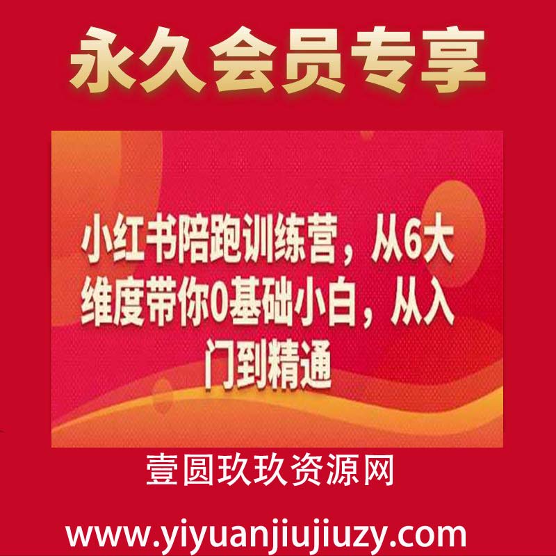 小红书陪跑训练营，从6大维度带你0基础小白 从入门到精通