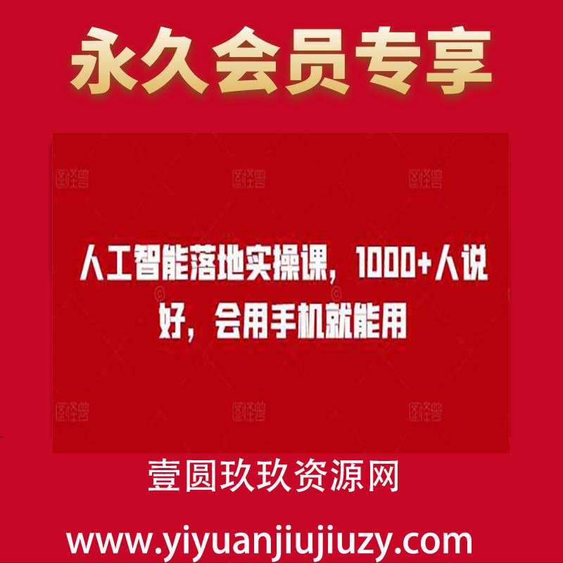 人工智能落地实操课，1000+人说好，会用手机就能用