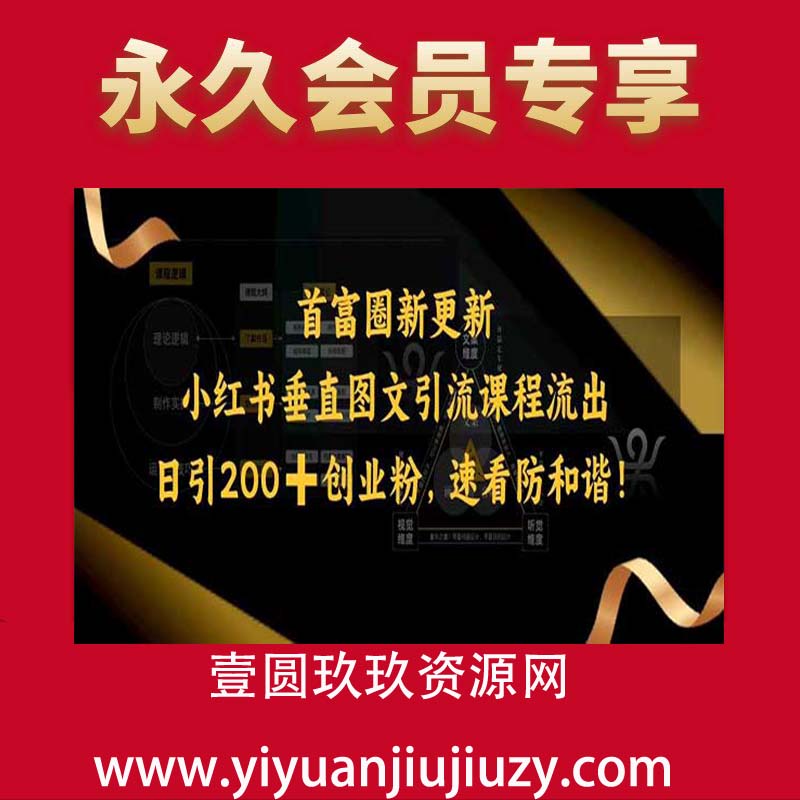 小红书垂直图文引流课程流出，日引200+创业粉，速看防和谐