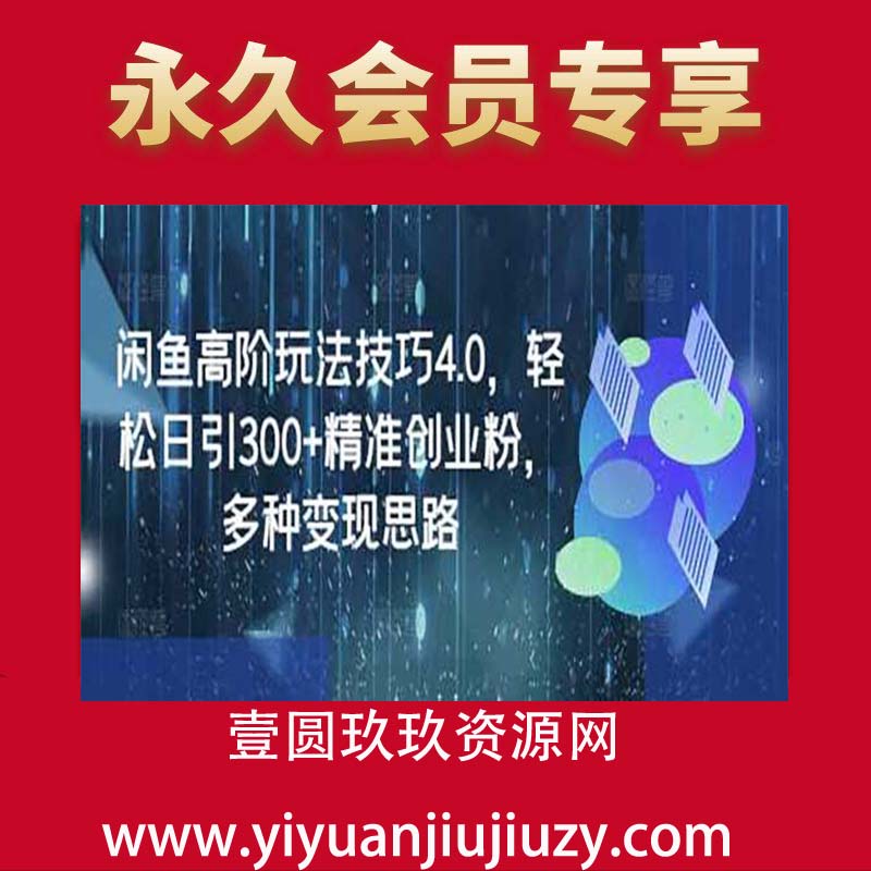 闲鱼高阶玩法技巧4.0，轻松日引300+精准创业粉，多种变现思路