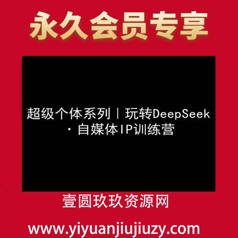 超级个体系列，玩转DeepSeek·自媒体IP训练营，deepseek教程