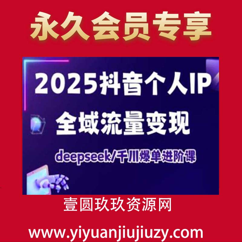 2025抖音个人IP全域流量变现进阶课，deepseek千川爆单进阶课