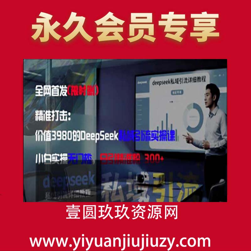 精准打击：价值3980的DeepSeek私域引流实操课，小白实操无门槛，日引精准粉300+