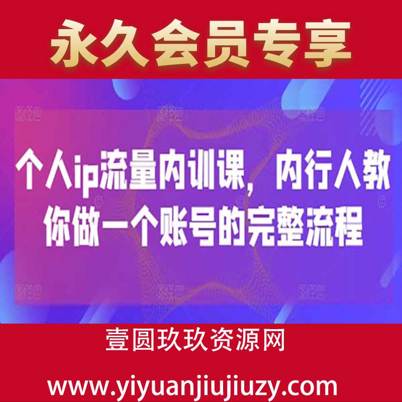 个人ip流量内训课，内行人教你做一个账号的完整流程
