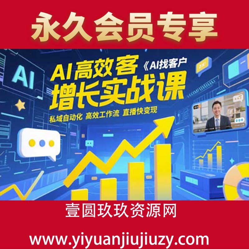 AI高效获客增长实战课，AI找客户 私域自动化 高效工作流 直播快变现
