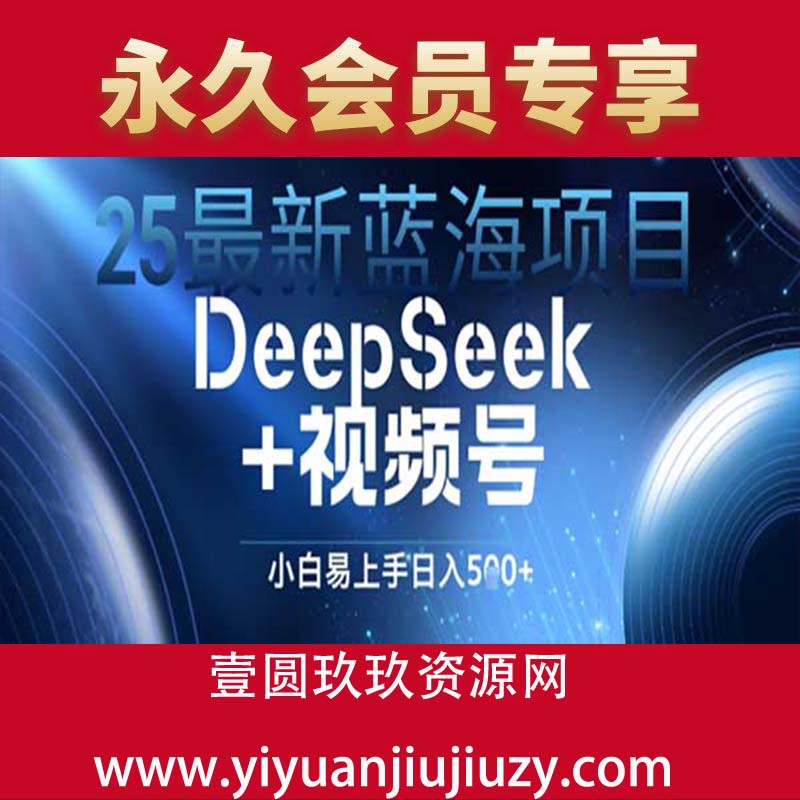 25最新蓝海项目DeepSeek+视频号，小白易上手日入几张