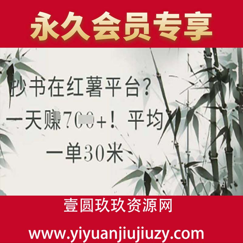 抄书在小红薯平台？平均一单30米，一天收益几张！
