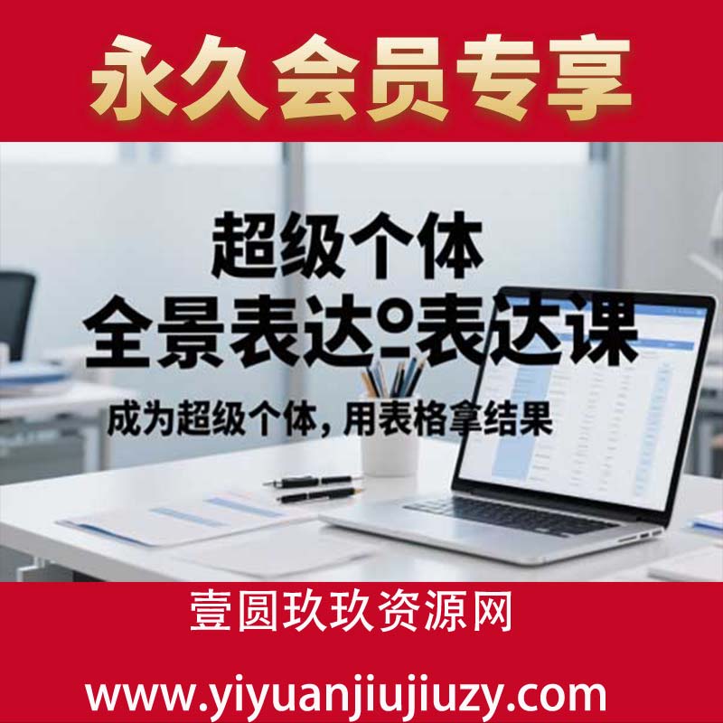 超级个体全景表达课，成为超级个体，用表格拿结果