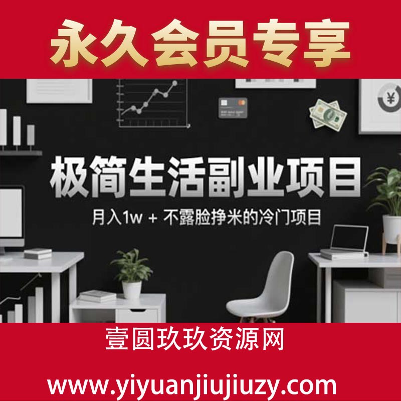 极简生活副业项目，月入1w+不露脸挣米的冷门项目