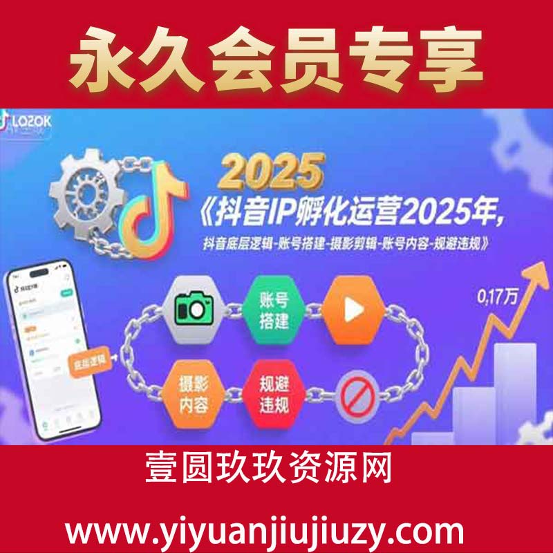 抖音IP孵化运营2025年，抖音底层逻辑-账号搭建-摄影剪辑-账号内容-规避违规