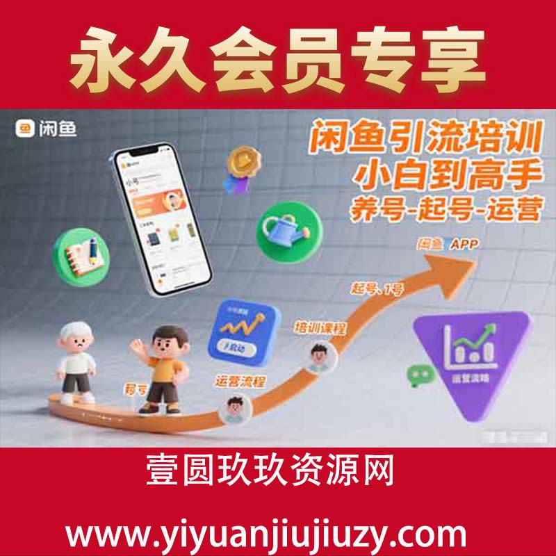 闲鱼引流培训，小白到高手，养号-起号-运营